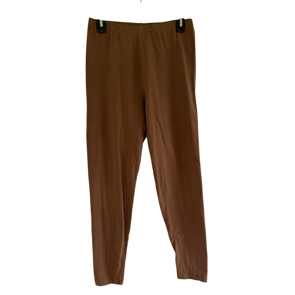 Zenana Womens XL Brown Cotton Spandex Stretch Leggings OP-1851AB Solid Basic